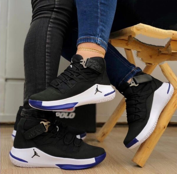 Tenis Botin Jordan Full Negro Azul Unisex