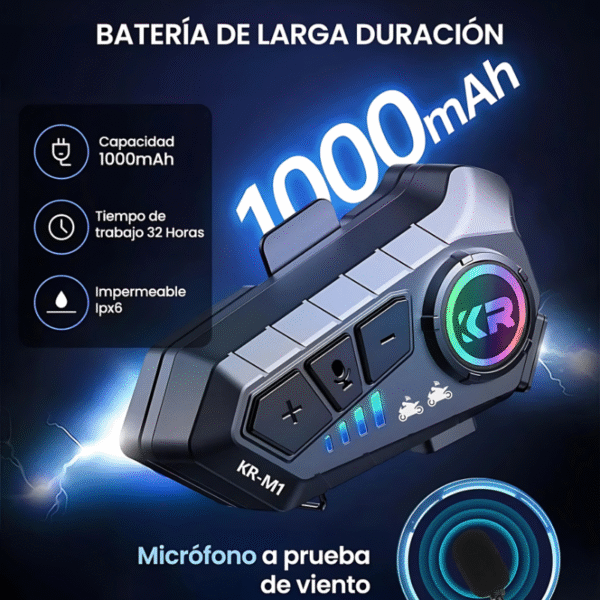 Intercomunicador para casco de Moto