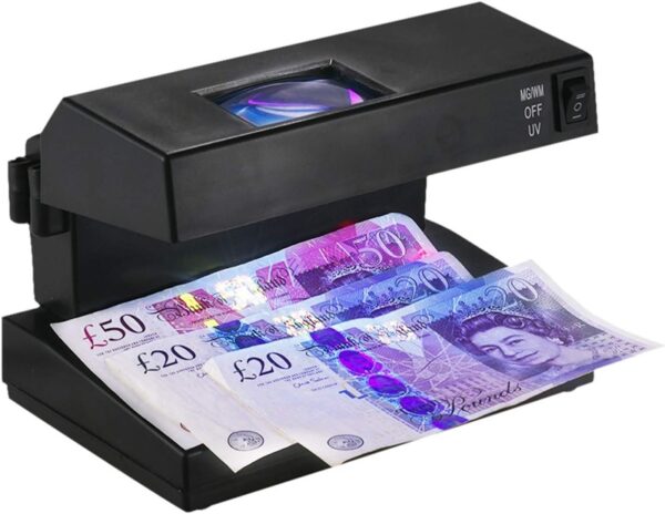 Detector de Billetes Falsos con Luz UV