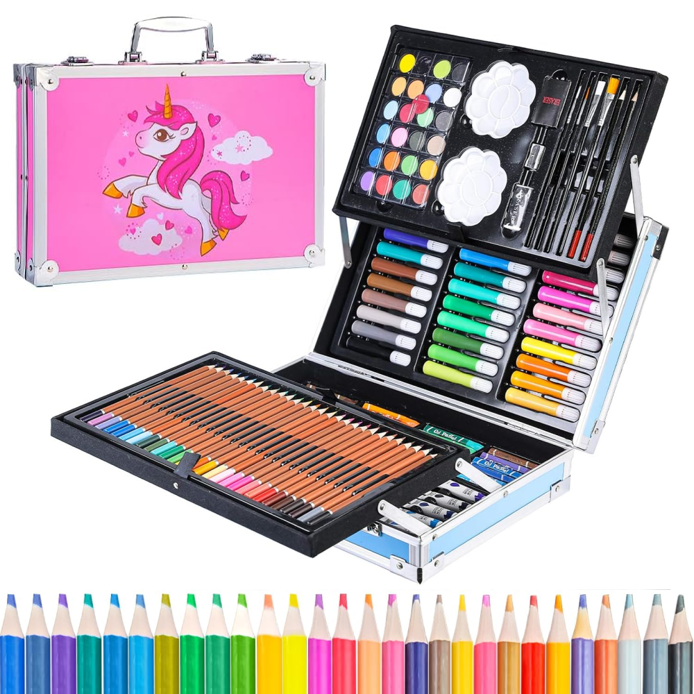 Set de arte 145 pcs niños maletin metal