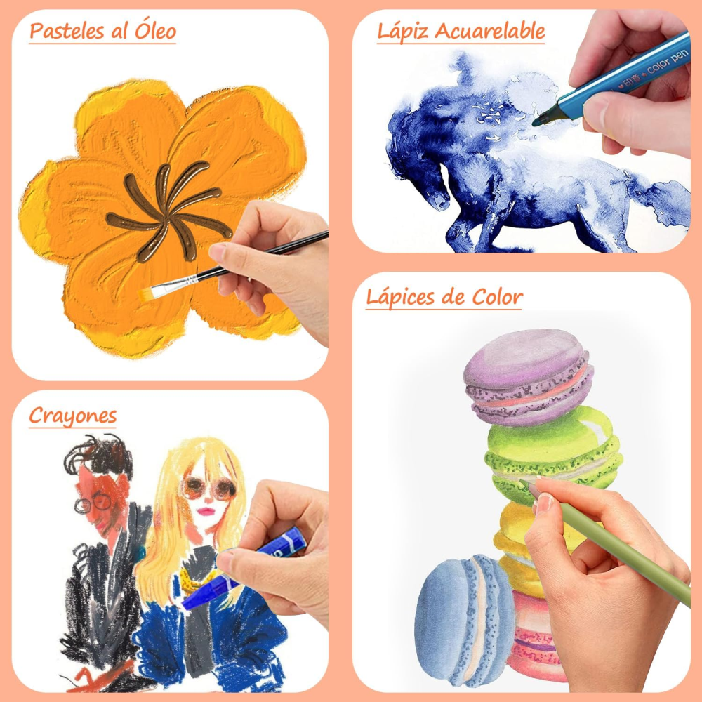 Set de arte 145 pcs niños maletin metal - Image 4